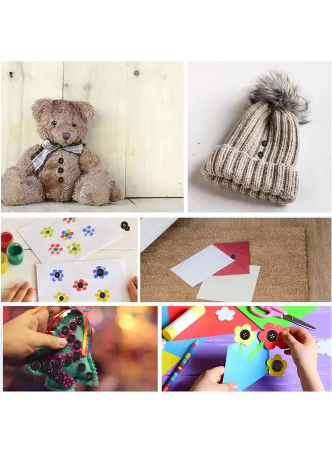 100pcs High Grade Resin Sewing Buttons 4 Hole Craft Buttons 5 Sizes Black White Round - Image 4